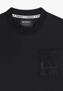 Freddy T-shirt da uomo in jersey con taschino e stampa in tono-Uomo T-shirts E Polo