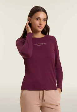 Freddy T-shirt donna a manica lunga con banda logata sulle spalle-Donna Pilates|Ginnastica