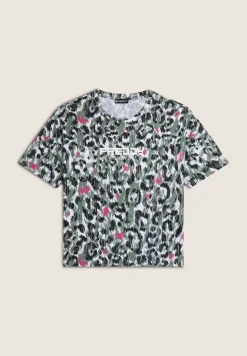Freddy T-shirt donna comfort fit corta maculata con spacchi-Donna T-shirts|Fitness