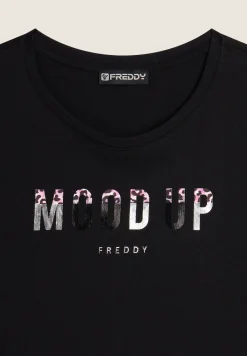Freddy T-shirt donna comfort fit con grafica composta da strass-Donna T-shirts