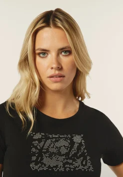 Freddy T-shirt donna comfort fit con grafica composta da strass-Donna T-shirts