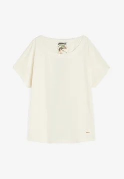 Freddy T-shirt donna con inserto posteriore stampa tropical-Donna T-shirts