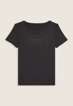 Freddy T-shirt donna con logo strass e glitter-Donna T-shirts
