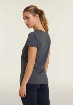 Freddy T-shirt donna con mini spacchi laterali e logo in strass-Donna Ginnastica|T-shirts