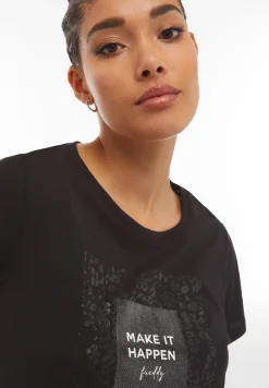 Freddy T-shirt donna in cotone pima con grafica animalier lucida-Donna T-shirts