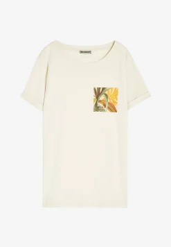 Freddy T-shirt donna in jersey modal con grafica tropical laterale-Donna T-shirts
