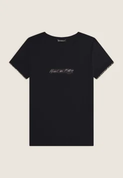 Freddy T-shirt donna in jersey viscosa con inserto animalier-Donna T-shirts