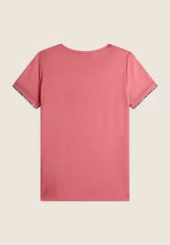 Freddy T-shirt donna in jersey viscosa con inserto animalier-Donna T-shirts