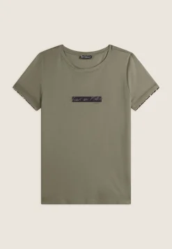 Freddy T-shirt donna in jersey viscosa con inserto animalier-Donna T-shirts