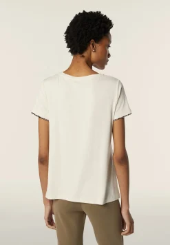 Freddy T-shirt donna in jersey viscosa con inserto animalier-Donna T-shirts