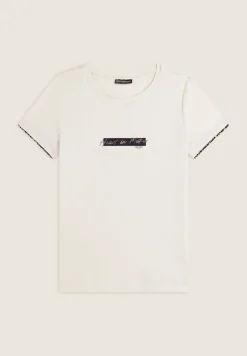 Freddy T-shirt donna in jersey viscosa con inserto animalier-Donna T-shirts