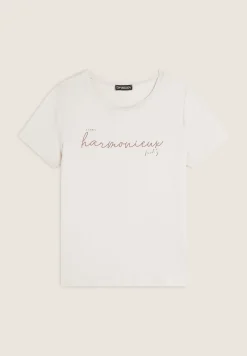 Freddy T-shirt donna in jersey viscosa scritta composta da borchie-Donna T-shirts