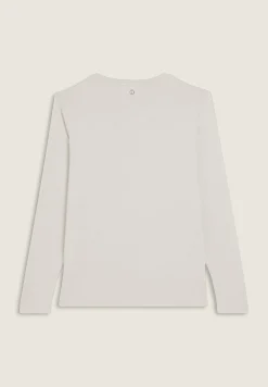 Freddy T-shirt donna manica lunga con scritta e strass-Donna T-shirts