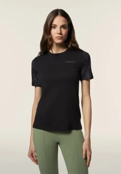 Freddy T-shirt donna regular fit con dettagli floreali-Donna Pilates|Ginnastica