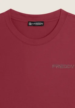 Freddy T-shirt donna regular fit con dettagli floreali-Donna Pilates|Ginnastica