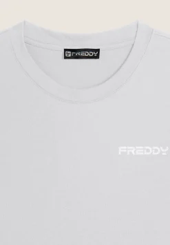 Freddy T-shirt donna regular fit con dettagli floreali-Donna Pilates|Ginnastica