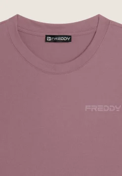 Freddy T-shirt donna regular fit con dettagli floreali-Donna Pilates|Ginnastica
