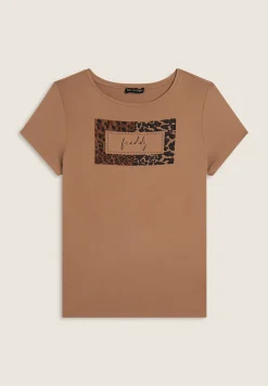 Freddy T-shirt donna stampa animalier e strass-Donna T-shirts