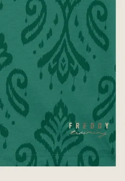 Freddy T-shirt floreale in jersey con maniche a kimono-Donna Pilates|Ginnastica