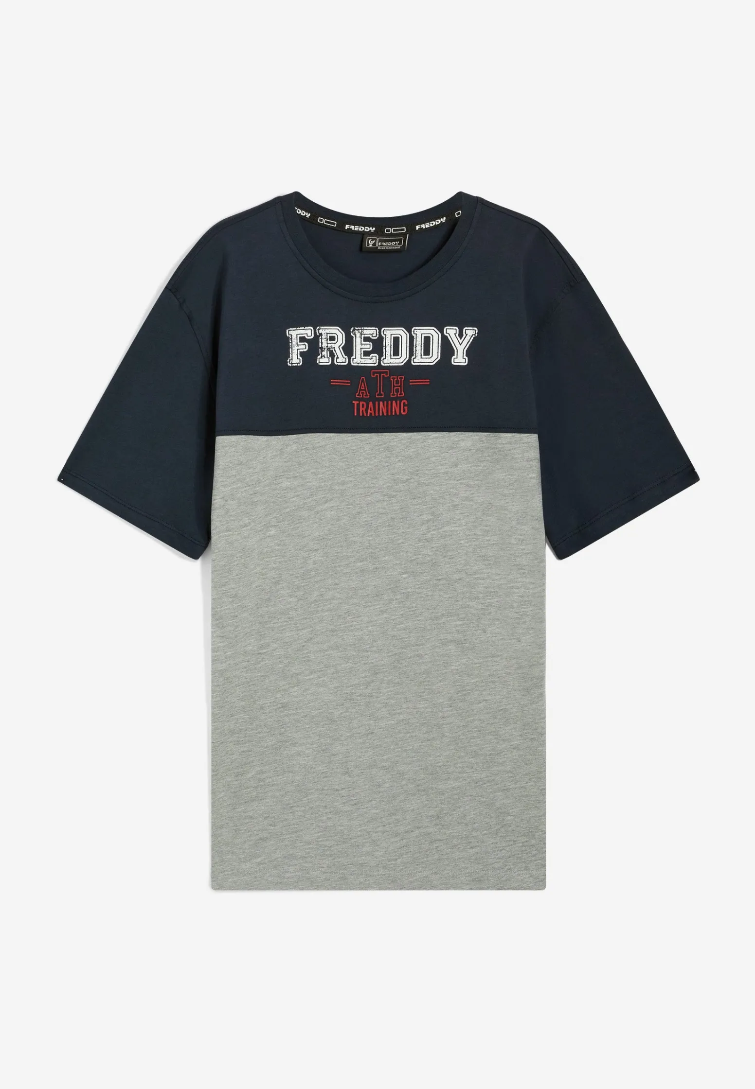 Freddy T-shirt in jersey bicolore con stampa college-Uomo T-shirts E Polo