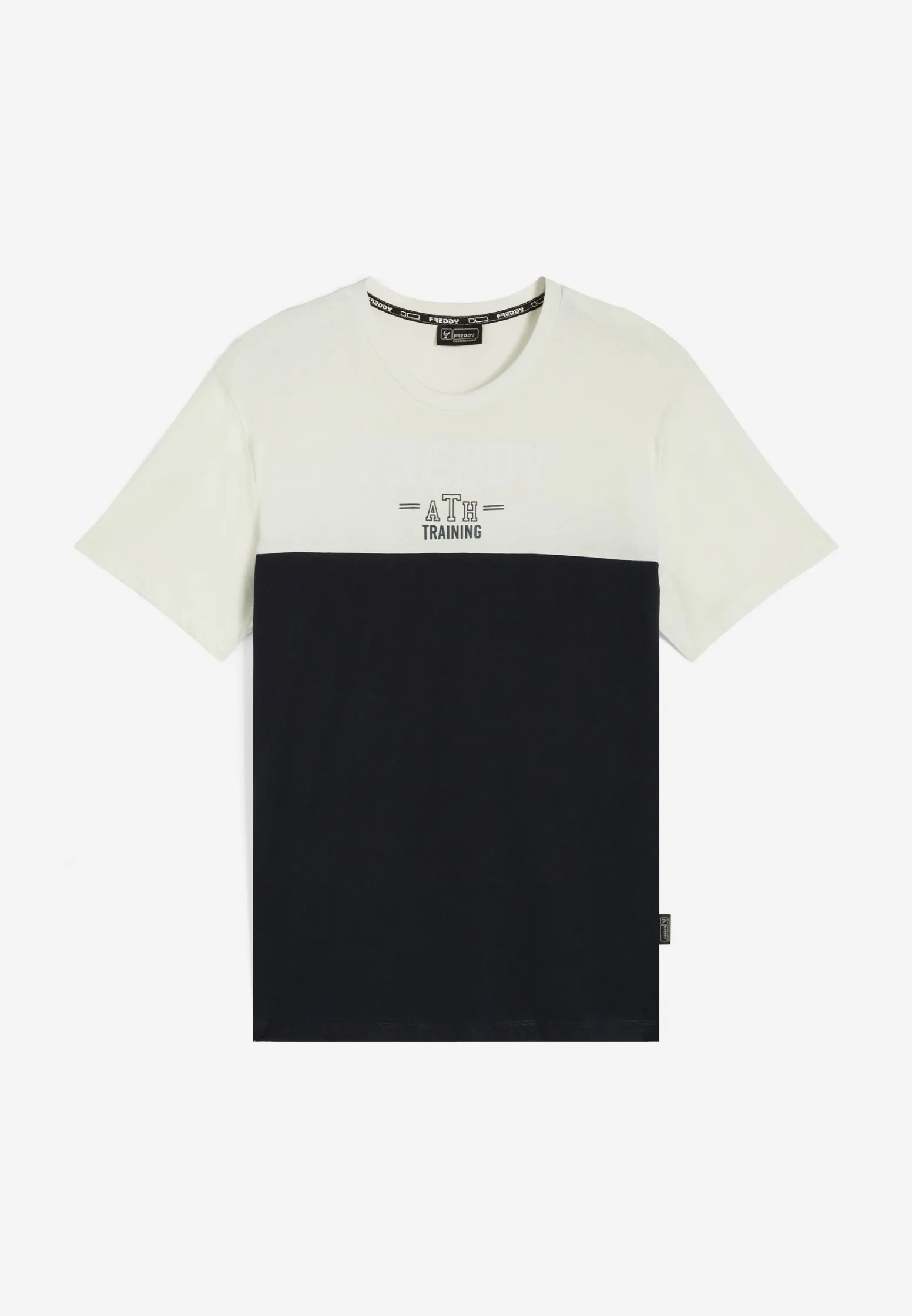 Freddy T-shirt in jersey bicolore con stampa college-Uomo T-shirts E Polo