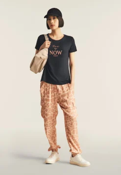 Freddy T-shirt in jersey di viscosa con dettagli color rame-Donna T-shirts