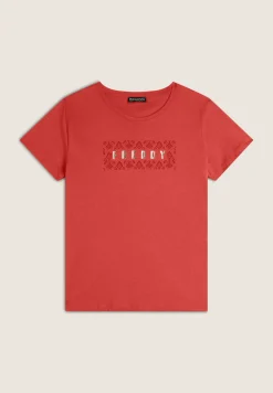 Freddy T-shirt in jersey leggero con grafica floreale-Donna Pilates|Ginnastica
