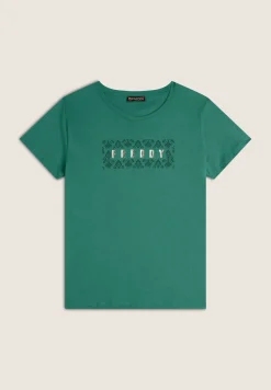 Freddy T-shirt in jersey leggero con grafica floreale-Donna Pilates|Ginnastica