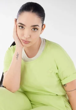 Freddy T-shirt in jersey leggero con patch fenicottero in tono-Donna T-shirts