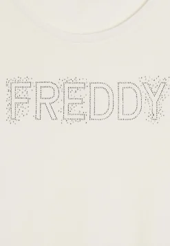 Freddy T-Shirt in jersey modal con Logo Strass-Donna T-shirts