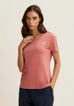 Freddy T-Shirt in jersey modal con Logo FY e Dettagli in Strass-Donna T-shirts