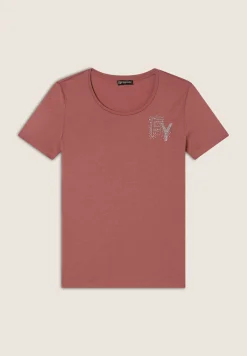 Freddy T-Shirt in jersey modal con Logo FY e Dettagli in Strass-Donna T-shirts