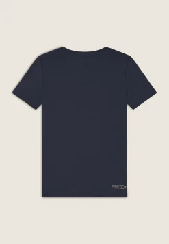 Freddy T-Shirt in jersey modal con Logo FY e Dettagli in Strass-Donna T-shirts