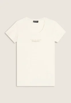 Freddy T-shirt in jersey stretch con grafica bicolore-Donna Padel|Pilates