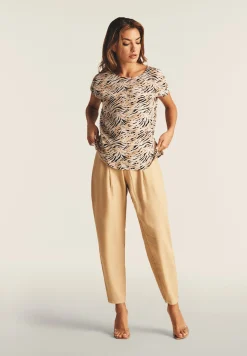 Freddy T-shirt in viscosa animalier con spacchi dotati di zip-Donna T-shirts