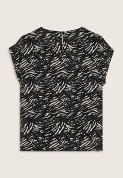 Freddy T-shirt in viscosa animalier con spacchi dotati di zip-Donna T-shirts