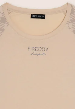 Freddy T-shirt manica lunga con fondo asimmetrico-Donna Ginnastica|T-shirts