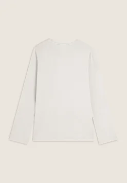 Freddy T-shirt manica lunga in jersey viscosa con scritta dorata-Donna T-shirts