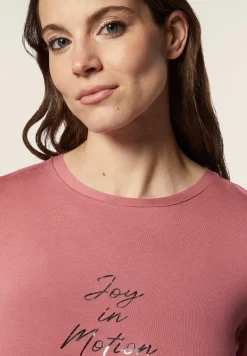 Freddy T-shirt manica lunga in jersey viscosa con scritta dorata-Donna T-shirts