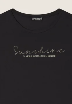 Freddy T-shirt maniche a kimono con stampa fantasia sui fianchi-Donna T-shirts