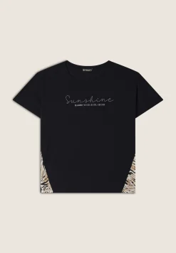Freddy T-shirt maniche a kimono con stampa fantasia sui fianchi-Donna T-shirts