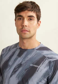 Freddy T-shirt maniche lunghe stampata effetto pennellata-Uomo T-shirts E Polo