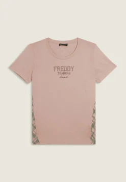 Freddy T-shirt raglan con inserto geometrico-Donna Ginnastica|T-shirts