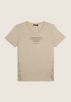 Freddy T-shirt raglan con inserto geometrico-Donna Ginnastica|T-shirts