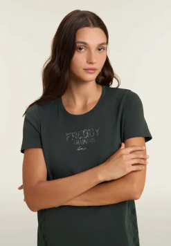 Freddy T-shirt raglan con inserto geometrico-Donna Ginnastica|T-shirts