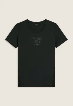 Freddy T-shirt raglan con inserto geometrico-Donna Ginnastica|T-shirts