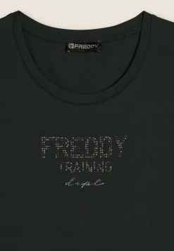 Freddy T-shirt raglan con inserto geometrico-Donna Ginnastica|T-shirts