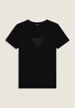 Freddy T-shirt raglan con inserto geometrico-Donna Ginnastica|T-shirts