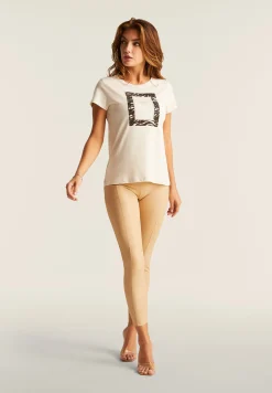 Freddy T-shirt regular fit con grafica e borchie dorate-Donna T-shirts