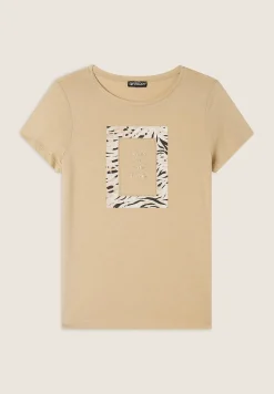 Freddy T-shirt regular fit con grafica e borchie dorate-Donna T-shirts